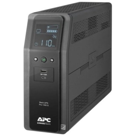 Apc Back Ups Pro Br 1350Va, Sinewave, 10 Outlets, 2 Usb Charging Ports,  BR1350MS